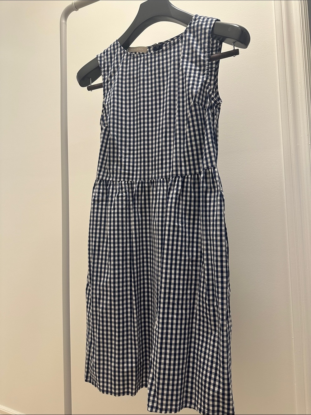 Stefanel Navy and White Gingham Sleeveless Casual Dress